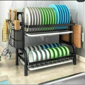 2 Layer Black Dish Drainer